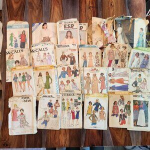 Vintage Ladies Dress Patterns Shirts Pants Lot of 24 Patterns Vests Dresses